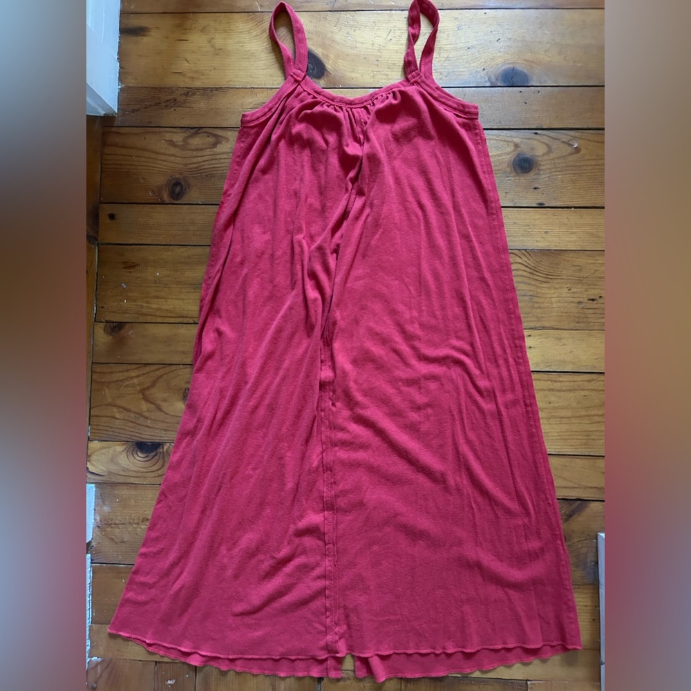 Natural Life Relaxed Button Down Midi Dress - red - Picture 5 of 5